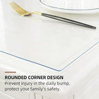 Warmstar Clear Table Cover Protector 12 x 24 Inch,1.5mm Thick Plastic Table Cover Rectangle,PVC Clear Table Protector,Desk Protector Mat for Kitchen, Dresser, Writing Desk，Dining Room Table
