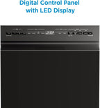 Midea MDF18A1ABB Built-in Dishwasher with 8 Place Settings, 6 Washing Programs, Stainless Steel Tub, Heated Dry, Energy Star, Black