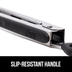 GORILLA GRIP Stainless Steel Heat Resistant Kitchen Tongs for Cooking, 7 + 9 + 12 Inch Set of 3 BBQ Tong, Non Scratch Silicone Tip for Pans, Strong Grip, Grab Food, Salad, Pull Lock, Black Gray Blue