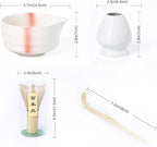 Matcha Whisk Set,Ceramic Matcha Set,with Ceramic Bowl,Bamboo Whisk&Holder,Scoop,Authentic Japanese Matcha,for Matcha Lovers,Gift for Family/Friend(Spotted Pink)
