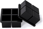 Bangp Large Ice Cube Tray for Whiskey,Silicone Ice Cube Trays 2 Pack,Large Ice Cube Molds with Leak Proof Removable Lid,Square Ice Cube Tray for Whisky and Cocktail