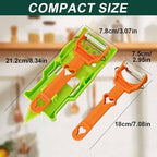 Pelador Multifuncional 2-en-1, Stainless Steel Vegetable Peeler Slicer with Grater and Spiralizer, for All Fruits and Vegetables (2Pcs)