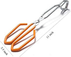 Stainless Steel Scissor Tongs, Heavy Duty, Kitchen Tongs for Food Cooking Barbecue BBQ Grilling and Serving 2pcs Orange
