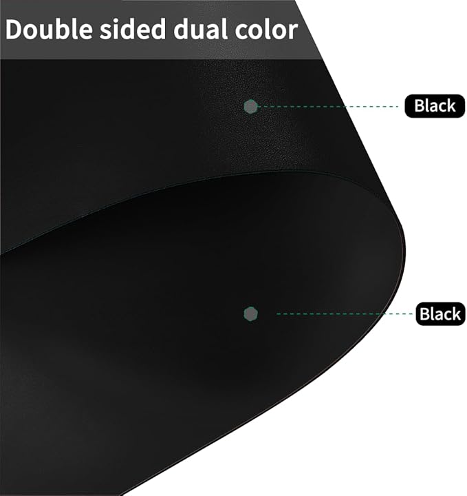 Dresser Cover - 16x96 Inch Waterproof Easy to Clean Can Conceal Flaws Protector The Table Top from Scratches Used for Coffee Table Dresser(Black+Black 16x96)