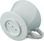Handmade Pour Over Ceramic Coffee Dripper - Authentic Brewing Experience for Camping, Office, and Home (Green)