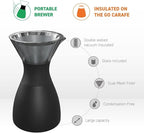 asobu Insulated Pour Over Coffee Maker (32 oz.) Double-Wall Vacuum, Stainless-Steel Filter and Take on the Go Carafe (Copper)