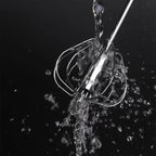 Stainless Steel Semi-Automatic Whisk, Hand Push Rotary Whisk Blender, Versatile Milk Frother for Blending, Whisking, Stirring (12 Inch)