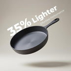 Flambo 12 Inch Smooth Cast Iron Skillet - Naturally Non-Stick, Pre-Seasoned Frying Pan, Smooth Finish for Grilling, Frying, Sauteing, Searing, Baking - Use on Oven, Stove, Grill, or Campfire
