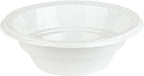 PLASTICPRO Round Plastic 12 ounce Bowls Microwaveable, Disposable, White, Dinnerware 200 Count