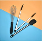 KSENDALO 9-Piece Silicone Cooking Utensils Set with Holder, Heat Resistant Kitchen Utensils Set of Slotted Spatula, Spoons, Whisk, Tong, Non Toxic Black Kitchen Tool Set for Nonstick Cookware, Black