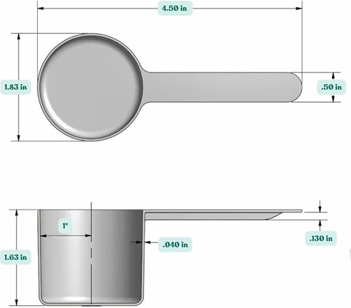 1/4 Cup (4 Tablespoon | 2 Oz. | 60 mL) Long Handle Scoop for Measuring Coffee, Pet Food, Grains, Protein, Spices and Other Dry Goods (Pack of 10)
