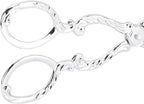 9in Vintage Salad Tong for Serving, Zinc Alloy Silver Food Serving Tongs Salad Steak Clip Buffet Tongs for Buffet Catering Bread BBQ, 8.5x4.5in