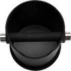 Espresso Knock Box, Capacity 60.8oz/1800ML Stainless Steel Coffee Grounds Container Waste Bin Coffee Tools for Barista and Non-slip Base (Black)