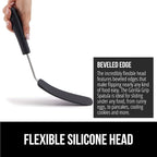 GORILLA GRIP Patented BPA-Free Non-Scratch Spatula, Heat Resistant Silicone Head for Nonstick Cooking Pans, Soft Rubber Handle, Kitchen Spatulas for Flipping, Holiday Prep Essentials, 11.6 in, Black