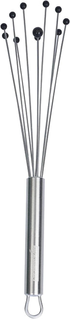 Restaurantware-German Standard 10.6 Inch Ball Whisks, 6 Kitchen Whisks With Silicone Balls - Ergonomic Handle, Dishwashable, Stainless Steel Manual Egg Beater, Durable, For Whisking, Stirring, Mixing