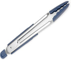 Misen Kitchen Tongs - Dishwasher Safe, Heavy Duty - Precision Silicone-Tipped Grilling Tool - Heat Resistant, Nonstick Safe - Perfect for Serving and Air Frying- 13 Inch | Blue