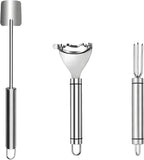 3PCS Corn Peeler Stainless Steel Corn Peeler,Stripper Tool and Corn Holder Set 2025 Corn Planer Cutter Thresher Scraper,Peel Corn Cob Separator Quick，Kitchen Gadgets