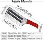 YukaBa Cabbage Kitchen Knife Slicer Chopper Shredder Sauerkraut Cutter Coleslaw Grater (Red-A)