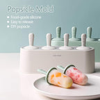 Popsicle Mold Set 4 Pieces Homemade Silicone Popsicle Maker Easy Release Ice Cream Molds Reusable DIY Pop Molds (White, IcyClassic Pops)