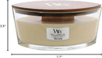 WoodWick Vanilla Bean Holiday Candle Gifts for Women and Men, 16 oz Ellipse Candle with Crackling Wick