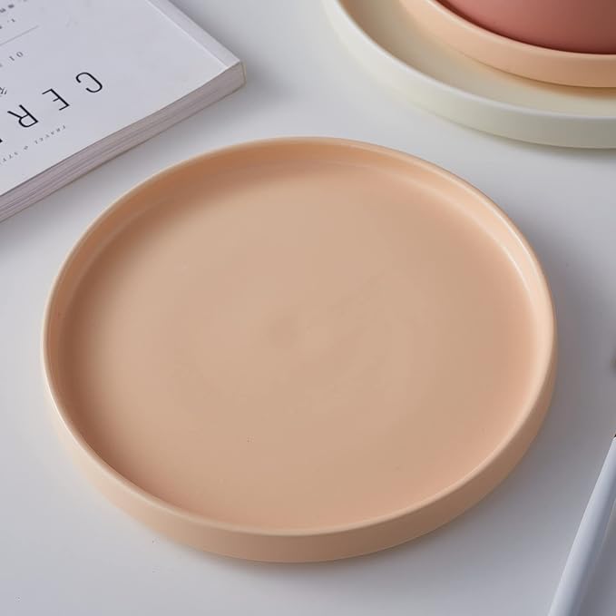 Stone Lain Stella Porcelain Dish Set, 6 Salad Plates, Pastel Orange