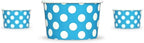UNIQ 1000-Count 4 oz Polka Dot Paper Ice Cream Cups Blue Color | Disposable Dessert Bowls in Multiple Colors | Frozen Dessert Supplies