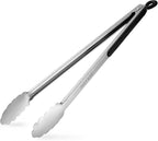 Grill Tongs, 17 Inch Extra Long BBQ Tongs, Premium Stainless Steel Metal Tongs for Cooking, Grilling, Barbecue/BBQ, Buffet (17", 1PC)