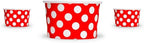 UNIQ 1000-Count 4 oz Polka Dot Paper Ice Cream Cups Red Color | Disposable Dessert Bowls in Many Colors | Frozen Dessert Supplies