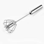 Stainless Steel Egg Whisk, Hand Push Rotary Whisk Blender, Versatile Milk Frother, Hand Push Mixer Stirrer for Blending, Whisking, Beating & Stirring (12in)
