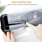 MegaWise Vacuum Sealer Machine – 2023 New Version, 80kPa Suction Power, One-Touch Automatic Operation, Compact Design with Built-in Cutter, Includes Vacuum Bags, Ideal for Food Storage (Silver)
