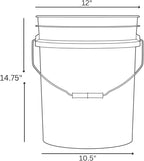 House Naturals 5 Gallon Premium HPDE Plastic Bucket - Made in USA Food Grade Storage Container, BPA Free All Purpose Pail (5, Purple)
