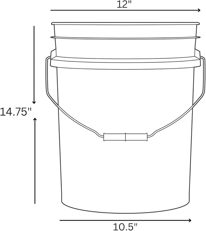 House Naturals 5 Gallon Premium HPDE Plastic Bucket - Made in USA Food Grade Storage Container, BPA Free All Purpose Pail (3, Blue)