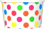 UNIQ 1000-Count 4 oz Polka Dot Paper Ice Cream Cups Rainbow | Dessert Bowls in Multiple Colors & Sizes Frozen Dessert Supplies