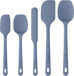 5 Pieces Silicone Spatula Set, Food Grade Rubber Spatula, Upgrade Strong Handle with Ergonomic Grip, Heat Resistant Up to 600°F for Nonstick Cookware, Cooking Blue