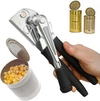 Crank Handle Commercial Can Opener - Heavy Duty Manual Can Opener - Ergonomic Cushioned Handle - Stainless Steel Blade - Black