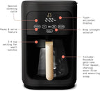 Beautiful Coffee Maker, 14-Cup, Touch-Activated Display, Programmable, Automatic Shut-Off, 1200W, Keep Warm, 24h Timer (Black Sesame)