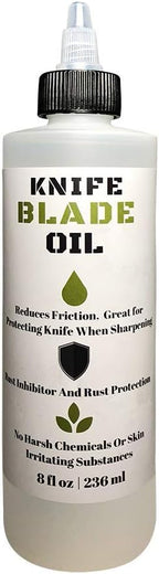 Premium Knife Blade Oil & Honing Oil - 8 Oz - Custom Formulated Food Safe Oil Protects Carbon Steel Knives & Sharpening Stone Ready…