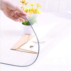 NECAUX Custom Multi-Size 1.5mm Thick Clear PVC Table Cover Protector - 24 x 56 Inch Rectangular Soft Glass Dining Table Pad for Wooden, Glass, Marble Table/Desk Floor Mat
