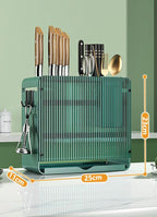 Knife Holder Organizer Stainless Steel Rack This multifunctional kitchen storage rack with Utensil (Green) version:No cutting board rack