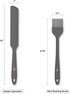 Elihome Mini Silicone Basting Pastry Brush, Cooking Brush for Oil Sauce Butter Marinades, Food Brushes for BBQ Grill Kitchen Baking, Baster Brushes Pastries Cakes Meat Desserts, Food Grade, Dark Grey