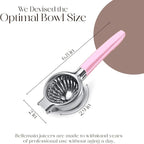 Bellemain Citrus Juicer | Metal Lemon Squeezer | Lime and Lemon Juicer Stainless Steel with Silicone Handles | Manual Juicer, Citrus Squeezer, Hand Held Juicer | Bar Juicer for Bartender (Pink)