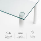 Fab Glass and Mirror Tempered Glass Table Top 36x48 Inch Rectangle 1/4" Thick Clear Furniture Protector with Flat Polish Edge Eased Corners for Coffee Dining Tables Desks