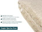 PAVILIA Melange Cream Sherpa Blanket Throw for Couch, Warm Soft Cozy Reversible Blanket Sofa Bed, Thick Plush Large Fleece Car Blanket, Decorative Home Room Decor Gifts Men Women, 50x60 Ivory Beige