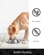 Pet Feeding Mat-Absorbent Dog Mat for Food and Water Bowl-No Stains Quick Dry Water Dispenser Mat-Dog Accessories Pet Supplies-Bowl for Messy Drinkers（FRAMEDOGS,16"x24"