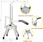 Commercial Vegetable Fruit Chopper, Professional Potato Slicer, Manual Veggie Chopper Cutter Machine, French Fry Cutter Kitchen,Stainless Steel Blades with 3 Replacement (1/4"+3/8"+1/2" Blades)