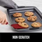 GORILLA GRIP Patented BPA-Free Non-Scratch Spatula, Heat Resistant Flexible Silicone Head for Nonstick Cooking Pans, Soft Rubber Handle, Kitchen Spatulas for Flipping Eggs, Pancakes, 11.6 in, Red
