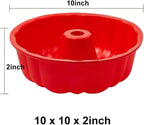 SOV silicone cake pan, silicone Cake Molds, Bakeware Non Stick 10 inch Pan for Jello,Gelatin,cake, Silicone Baking Molds for Cakes, Round Baking Pan (2 packs)