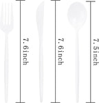 Supernal 180PCS White Plastic Silverware,White Utensils Set Disposable,Disposable Silverware Include 60 Forks,60 Knives,60 Spoons,Heavy Duty Party Cutlery for Birthday,Dinner,Wedding