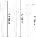 Liacere 360PCS Heavy Duty Clear Plastic Silverware, 150 Forks, 150 Spoons, 60 Knives, BPA-Free, Heat Resistant, Disposable Plastic Utensils Set, Plastic Cutlery Set, Plasticware Bulk for Party