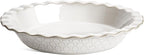 LE TAUCI Ceramic Pie Pans for Baking, 9 Inch Pie Plate for Apple Pie, Round Baking Dish, 36 oz Deep Dish Pie Pan - Set of 1, Fireworks, Arctic White